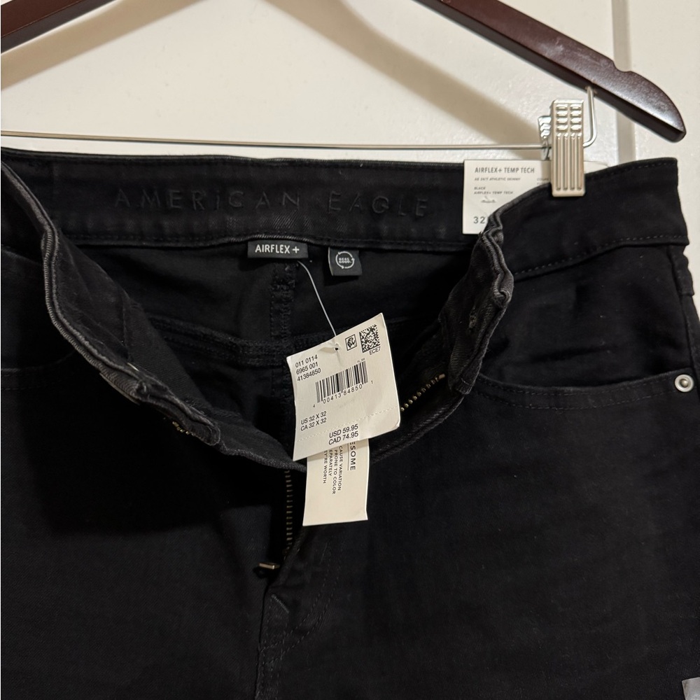 American Eagle men’s 24/7 athletic skinny jean in black wash size 32x32 - Picture 4 of 6